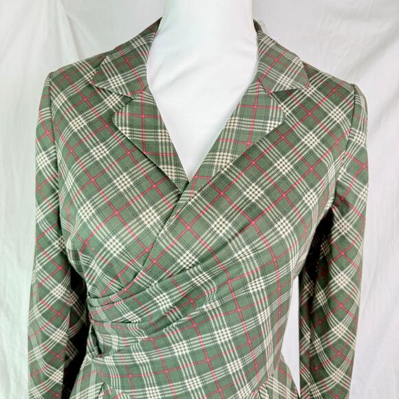 NWT Gal Meets Glam Dress Tartan Plaid Green Red Traditional Christmas Small 6 - Picture 3 of 11